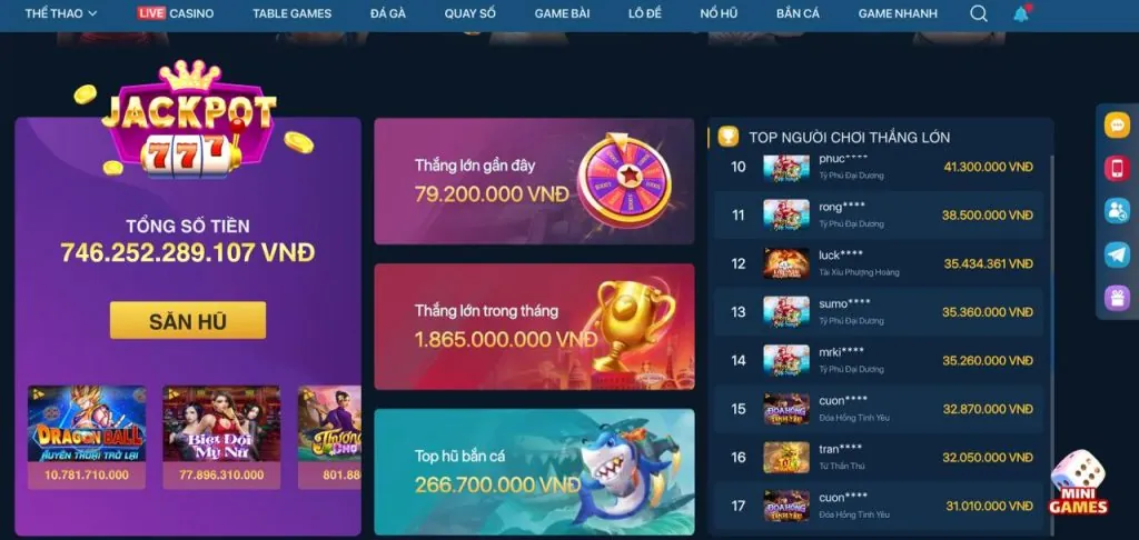 Đa dạng trò chơi tại 100win code